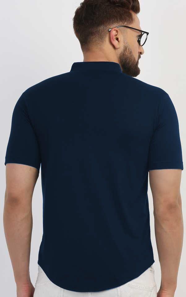 Cotton Solid Half Sleeves Polo Neck Mens Shirt