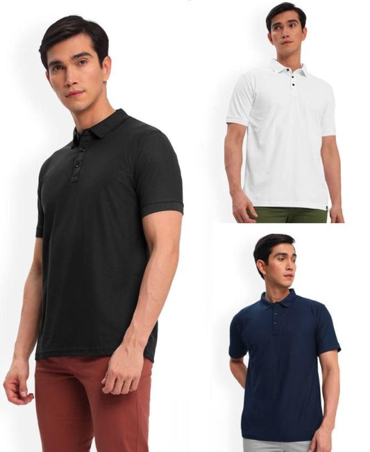 Half Sleeves Men's Polo T-shirt (Pack of 3)