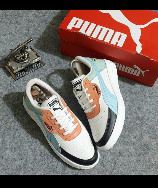 Sneakers for Men (White & Sky Blue )