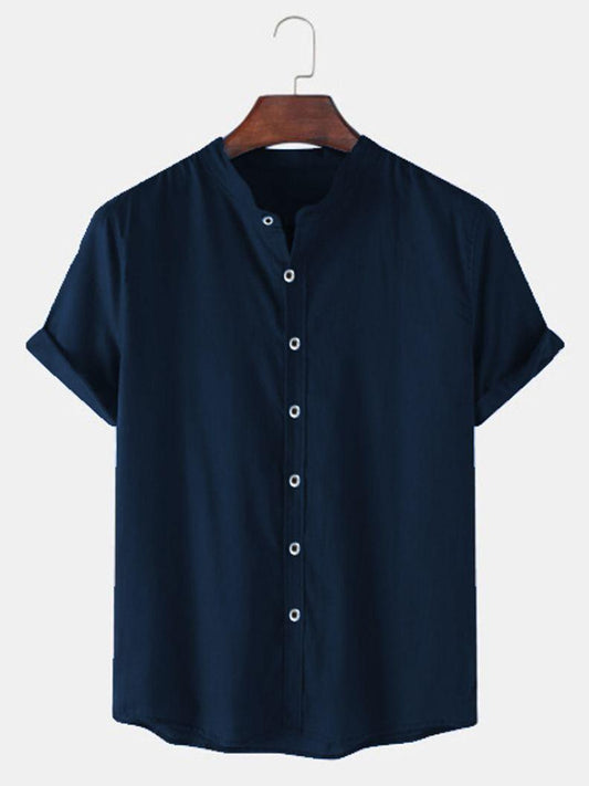 Cotton Solid Half Sleeves Polo Neck Mens Shirt