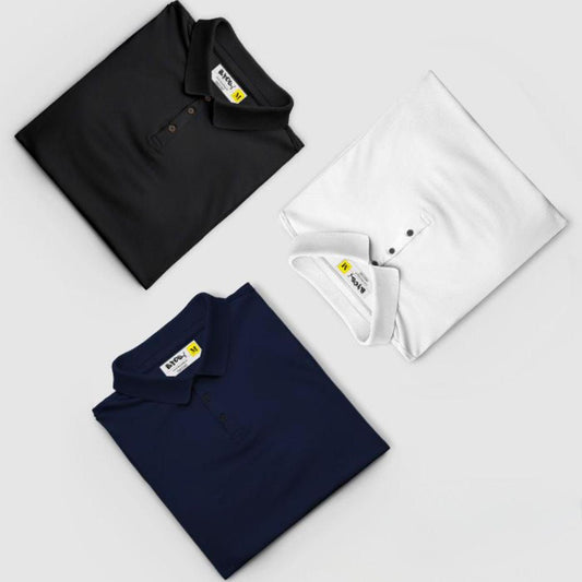 Half Sleeves Men's Polo T-shirt (Pack of 3)